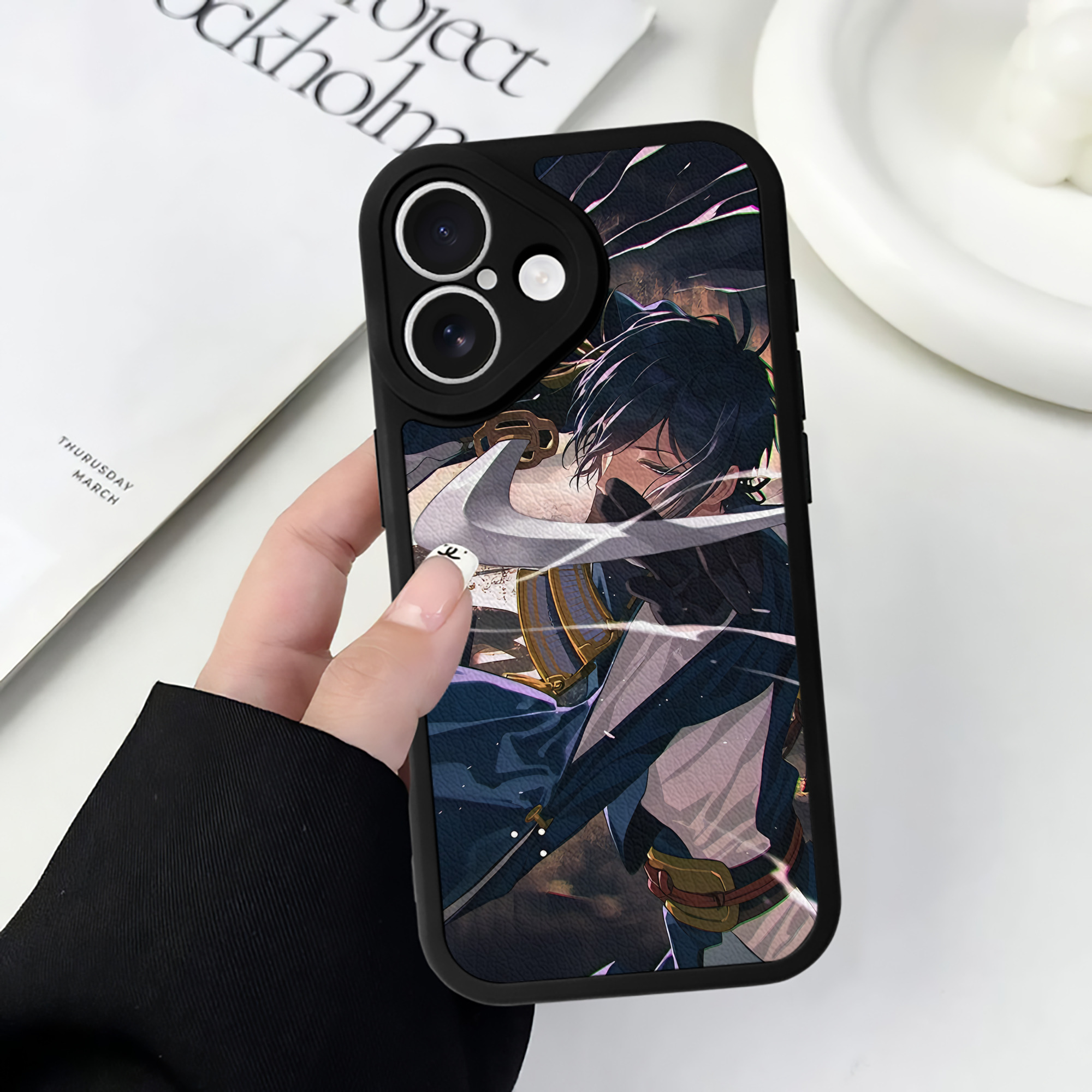 （画像用） 刀剣乱舞 Touken Ranbu 【iPhone 16シリーズ対応】シリコンスマホケース（レザー調） 材質：シリコン